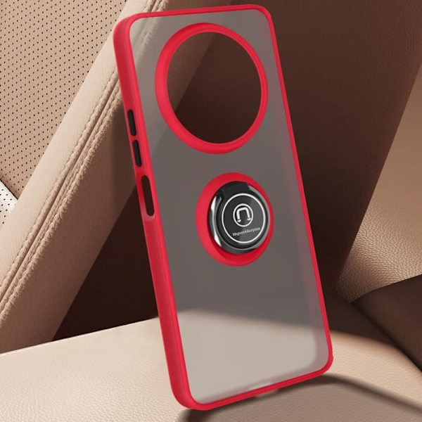 Fodral till Xiaomi Redmi A3 - AVIZAR - Metal Ring Support Funktion Röd Röd