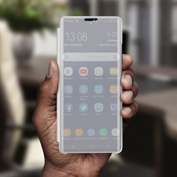 Hölster - Samsung - Galaxy S20 FE - Spegel Effekt - Genomskinlig Fodral - Videostöd Silvergrå