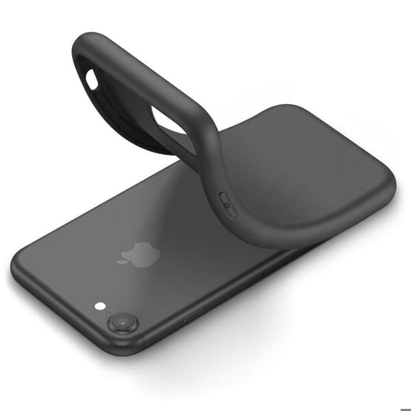 Silicone Cover til iPhone SE med Diskret og Stødabsorberende Beskyttelse Mayaxess Sort Svart