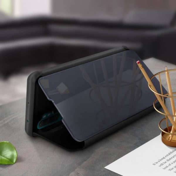 Xiaomi Mi Note 10 / Note 10 Pro Flip Cover Mirror Effect Video Stand Svart Svart