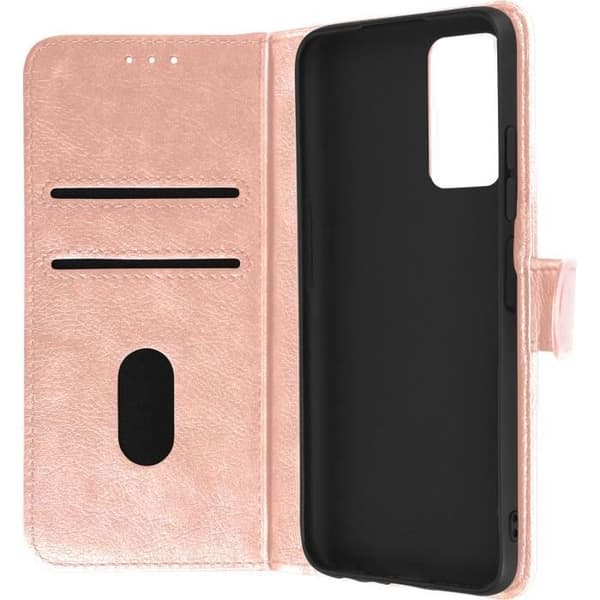 Xiaomi Redmi Note 11 ja Note 11s Case Flip Wallet Support ruusukultaa rosa guld
