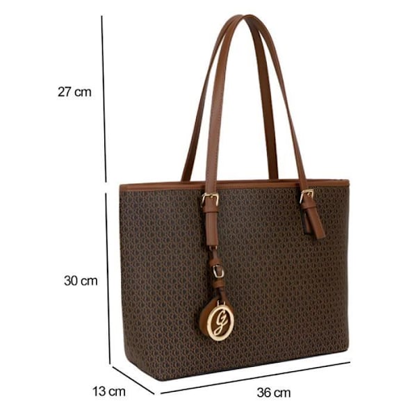 Handbag Tote til Kvinder Print Gallantry Brun kastanj