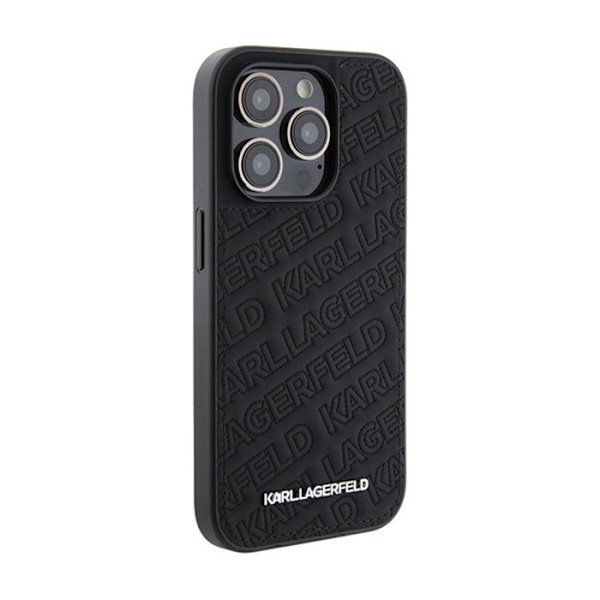 Telefonfodral - Karl Lagerfeld - iPhone 15 Pro Max - Kviltat - K-motiv - Stötskydd Svart