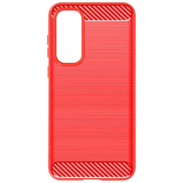 Fodral till Samsung Galaxy A35 5G - AVIZAR - Kol och borstad röd effekt - Halvstyvt fodral Röd