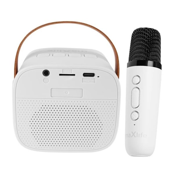 Trådløs Bluetooth-højttaler med mikrofon, bærbar, 5 timers batterilevetid, Maxlife, hvid Vit