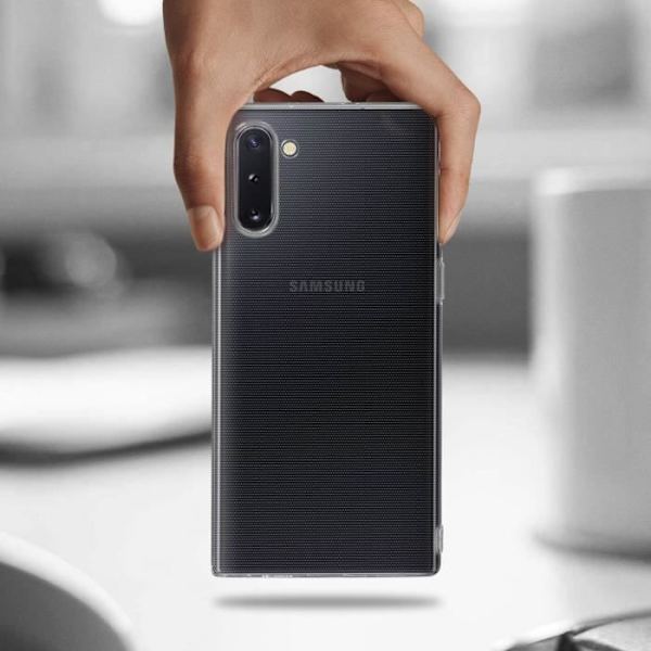 Suojakuori ja suojakalvo - Samsung - Galaxy Note 10 - Pehmeä silikoni - Karkaistu lasi 9H - Läpinäkyvä Transparent