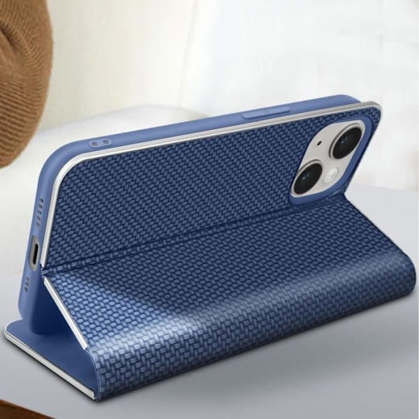 Etui til Samsung Galaxy S22 Ultra - AVIZAR - Carbon Design - Kortholder - Midnight Blue Blå