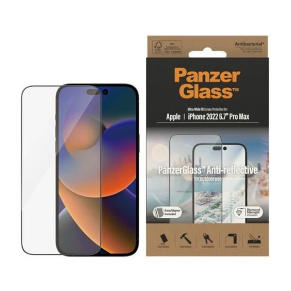 Skärmskydd - PanzerGlass - iPhone 14 Pro Max - Härdat glas - Antireflex - Stötsäker