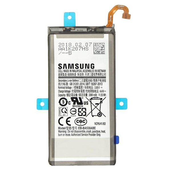 Samsung EB-BA530ABE Batteri Galaxy A8 2018 Originalt batteri 3000mAh Sort