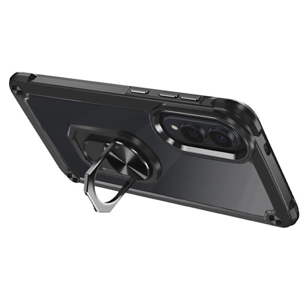 Coque til Samsung Galaxy S25 Edge Magnetisk Ring Video Støtte Sort Svart