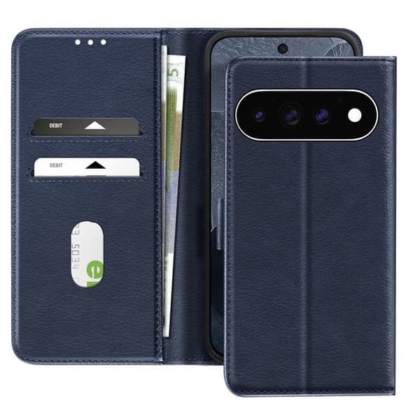 Pungetui til Pixel 11 / 11 Pro Chesterfield-serien med Støttefunktion Mørkeblå Blå