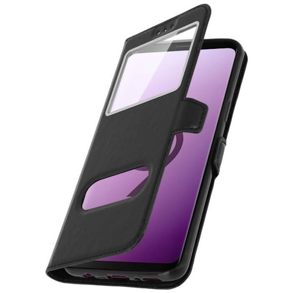 Housse til Samsung Galaxy S9 - AVIZAR - Silikone Gel Cover - Øko-læder - Sort - Fleksibel Svart