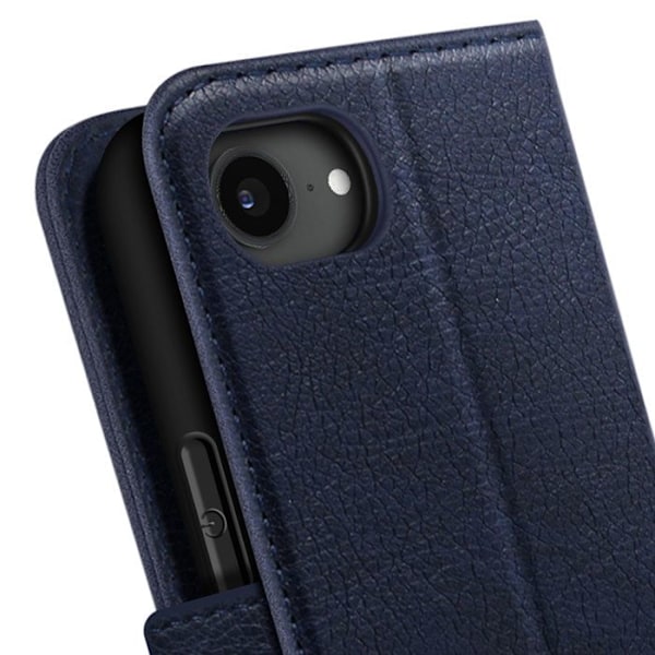 Étui til iPhone 16e Klap Portefeuille og Video Stativ Blå Nat Blå