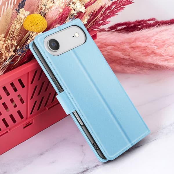 Pungetui - ZANAÉ - iPhone 17 Air - Lys blå - Video-understøttelse - Magnetisk flap Blå