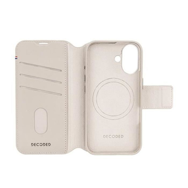 iPhone 16 - MagSafe - Irrotettava - Täysnahkainen - Puolijäykkä - Beige Beige