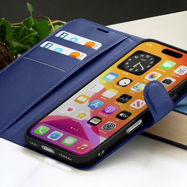 Plånboksfodral - ZANAÉ - iPhone 17 - Mörkblå - Videostöd - Magnetflik Blå