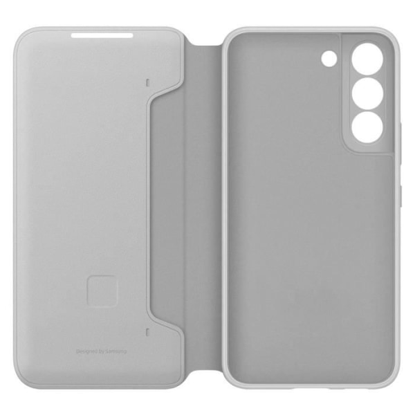Officiellt fodral - Samsung - Galaxy S22 - Smart LED-skal - Grå - Korthållare - Antimikrobiell Grå