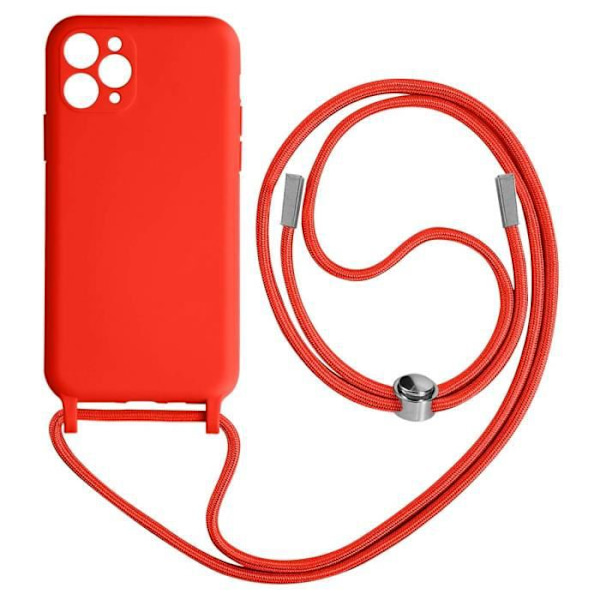Etui - AVIZAR - iPhone 11 Pro Max - Rød - Halsstrop 80 cm - Halvstiv Röd