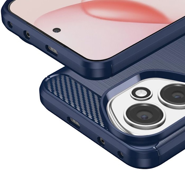 Coque för Honor 400 Silikon Design Kolfiber Borstad Blå