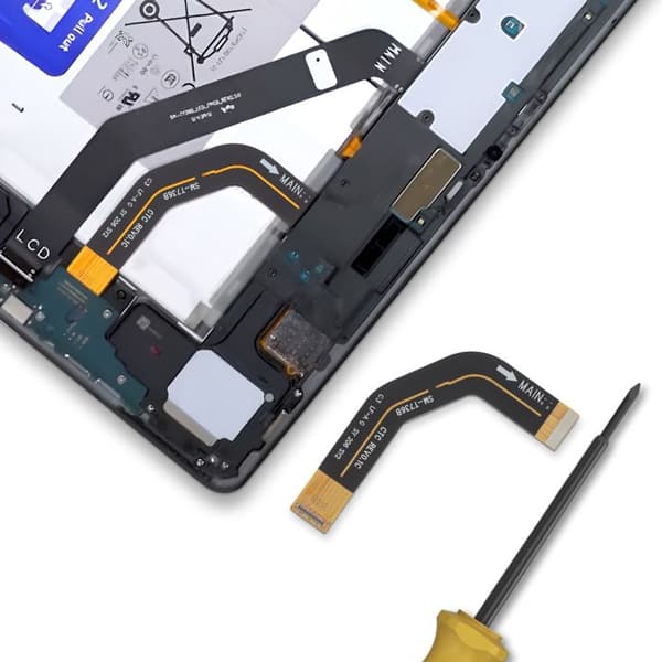Erstatningsskærm - AVIZAR - Galaxy Tab S9 FE+ - Hovedconnector - Sort - Flex Svart