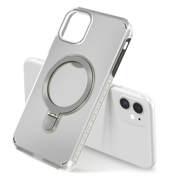 Coque MagSafe - Stødabsorberende - iPhone 11 - Sort - Foldbart Stativ - Bimateriale Svart