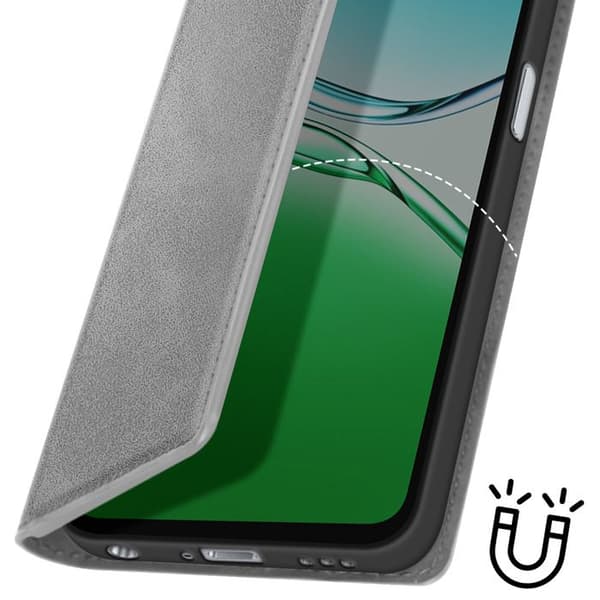 Folio Classic Case för Oppo A5 med Stödfunktion Grå Grå