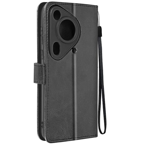Kotelo Huawei Pura 70 Ultra Wrist Strap Flip Lompakkotelineen mustalle Svart