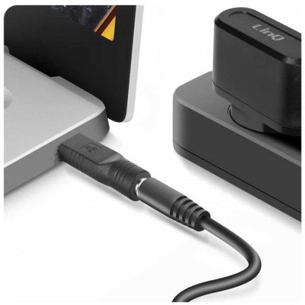 DC 5,5 x 2,1 mm till USB-C laddningsadapter Svart