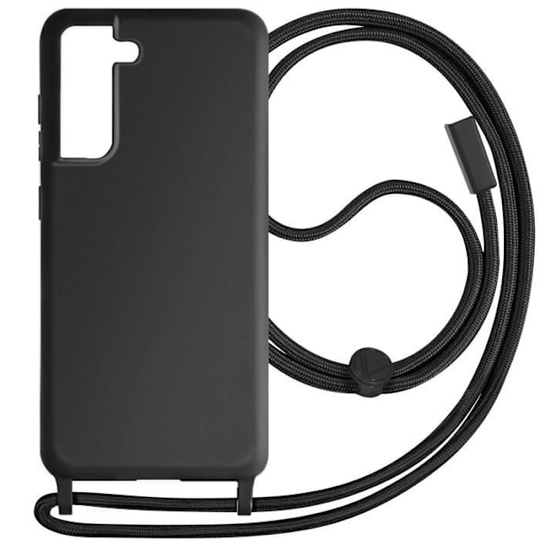 Coque med snor til smartphone - Corda - Samsung S21 FE - Justerbar rem 80cm - Sort - Semi-stiv Svart