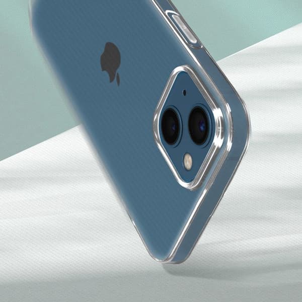 Skyddsskal - AVIZAR - iPhone 13 Mini - Silikon - Härdat Glas 9H - Transparent Vit