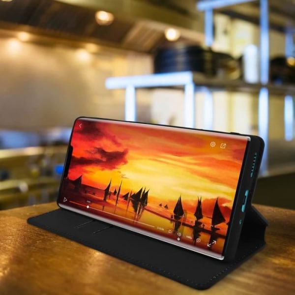 Hus - AVIZAR - Huawei Mate 30 Pro - Øko-læder - Stativfunktion - Sort Svart