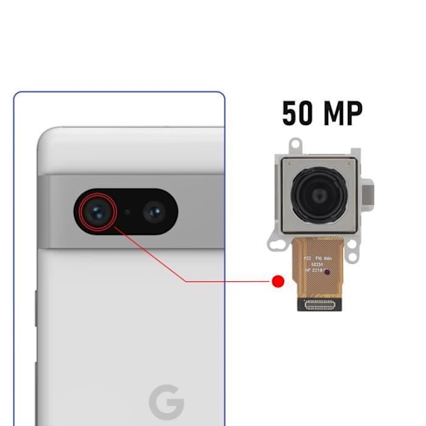 Bagkamera - AVIZAR - Google Pixel 7 - 50MP - Sort - Kompatibel erstatning Svart