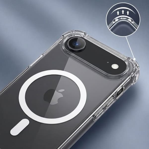 MagSafe-skal för iPhone Air Stötsäker Bumper med Förstärkta Hörn Transparent Vit