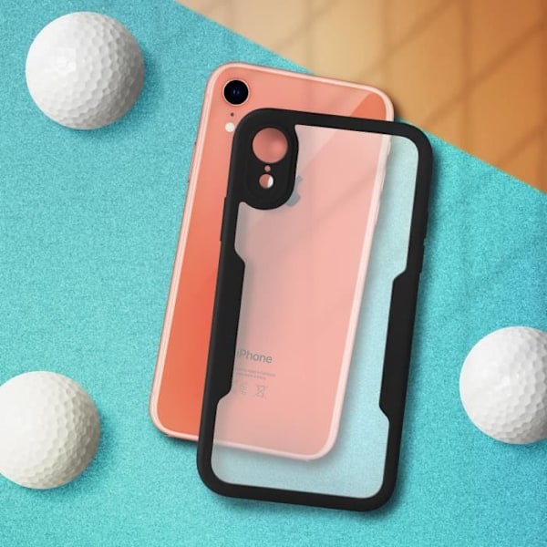 Helhetsfodral - AVIZAR - iPhone XR - Plexiglasbaksida - Stötresistent skydd - Svart Svart