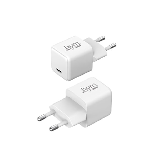 Ladeadapter GaN USB-C 30W PD PPS Kompakt Hurtig Jaym Hvid Vit