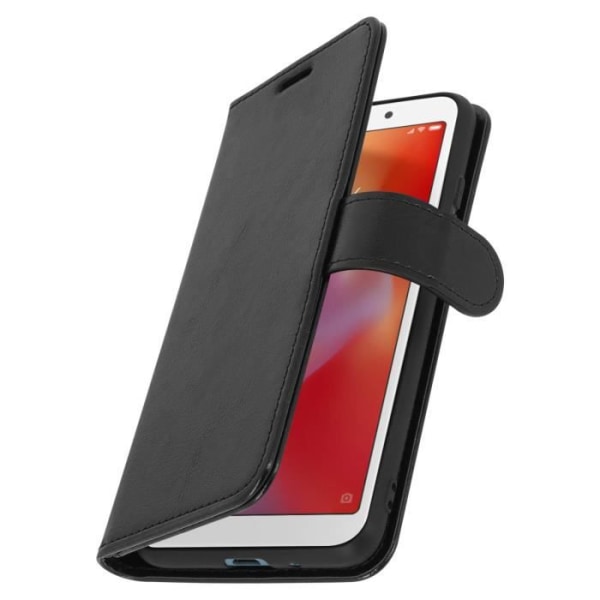 Pungcover - AVIZAR - Xiaomi Redmi 6 / 6A - Øko-læder - Sort - Videosupport svart