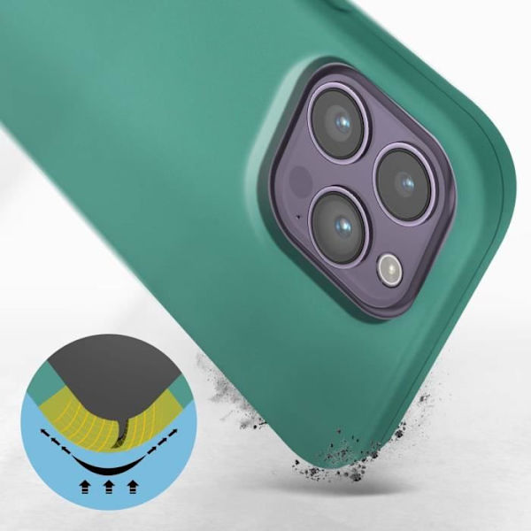 iPhone 14 Pro cover Halvstiv Soft-touch Fin turkis Turkos