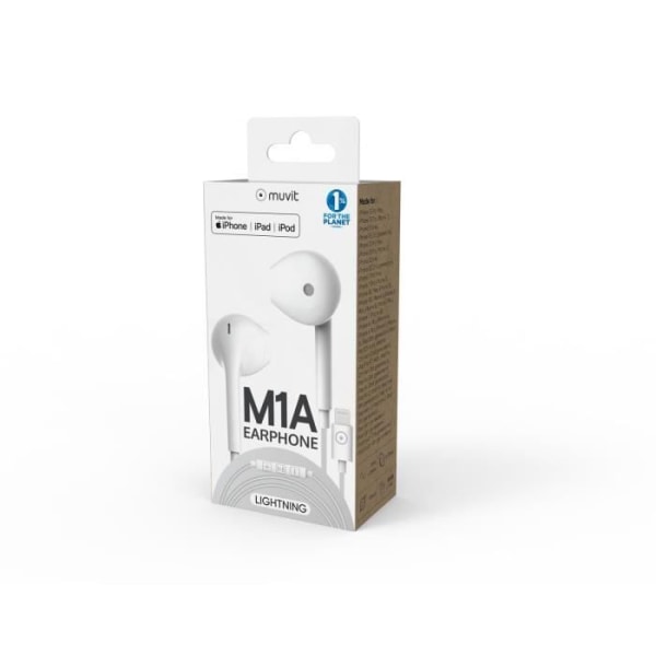 MUVIT M1A Lighting White Hörlurar - In-ear, integrerad mikrofon, 1,2 m kabel