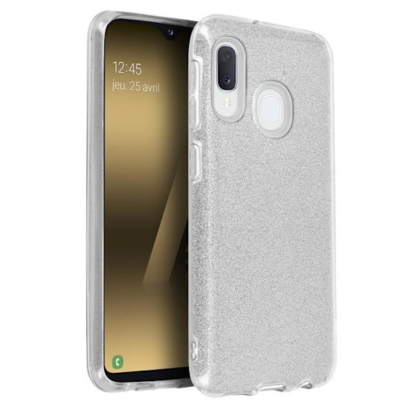 Suojaava kuori - AVIZAR - Samsung Galaxy A20e - Kiiltävä - Puolikova - Hopeanharmaa Silvergrå