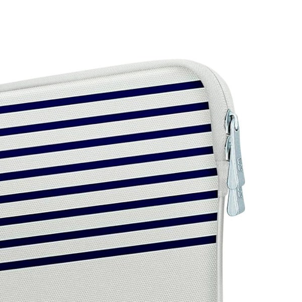 Pochette för MacBook Air 13 Elegant randig mint MW Vit / Blå Vit
