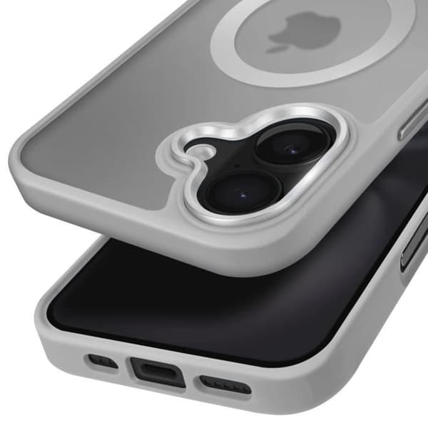 Coque MagSafe - iPhone 16 - Hårdt Bagcover - Blød Kant - Mat Antifingeraftryk Overflade Grå