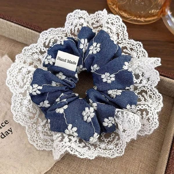 Chouchou - AVIZAR - Denim och Spets - Blå - Elegant - För Kvinna Blå