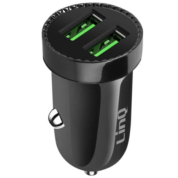 LinQ Compact Dual USB tupakansytyttimen autolaturi 12W musta Svart