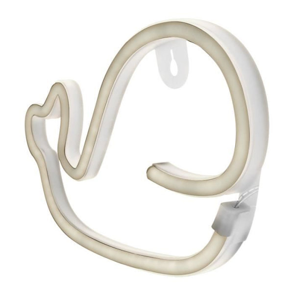 Neonlampa - AVIZAR - Whale - USB eller AA batteridriven - LED - Modern design Vit