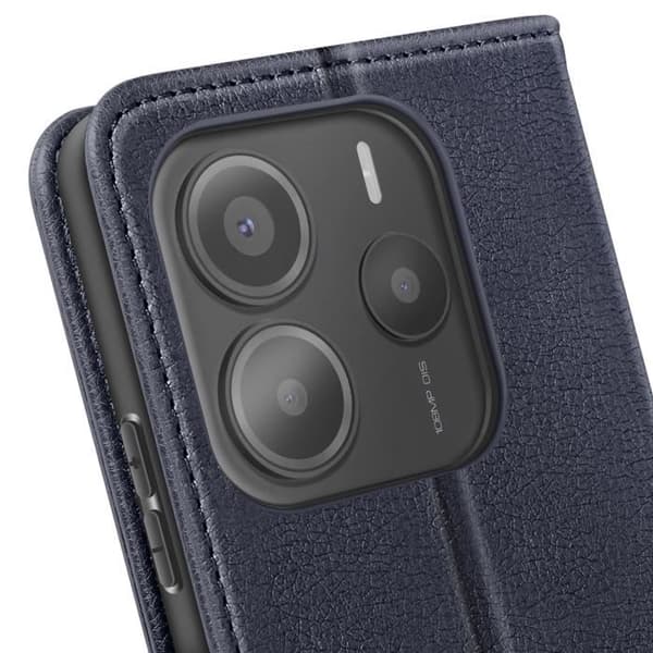 Plånboksfodral - Xiaomi - Redmi Note 14 5G - Nattblå - Videostöd - Magnetflik Blå