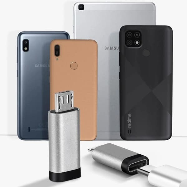 USB-C Hon till Micro-USB Han 2.4A – Snabbladdning och Synkronisering - Grå