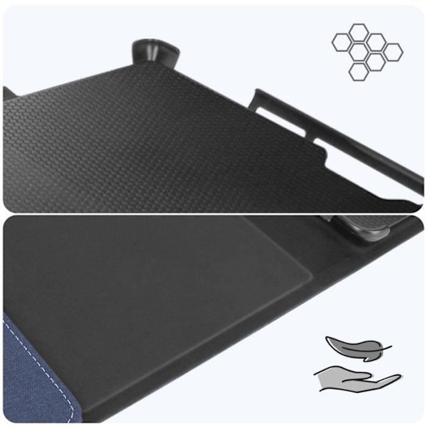 Cover - AVIZAR - Microsoft Surface Pro 9 - Eco-läder - Stödklaff - Stötsäker Blå