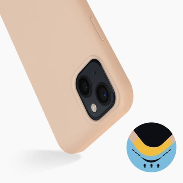 Skyddsskal - Apple - iPhone 13 Mini - Halvhård silikon - Soft-touch finish - Biskopsrosa Bisque rosa