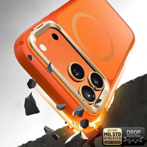 Helkapsel - I-BLASON - iPhone 17 Pro - Stødabsorberende 6m - 9H Hærdet Glas - Orange Apelsin