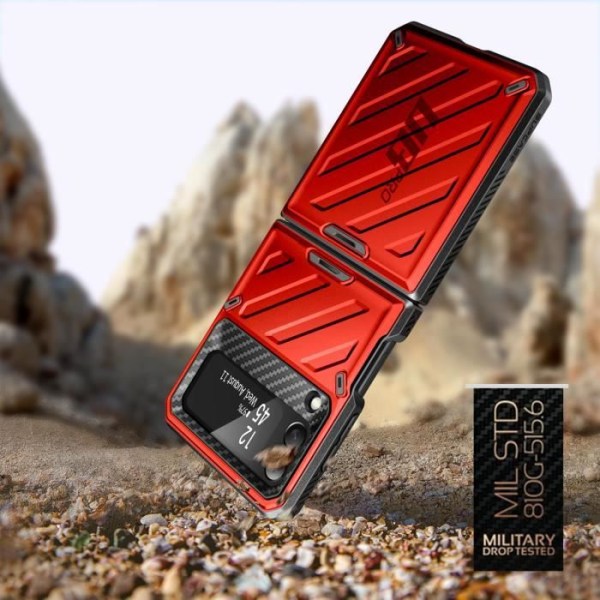 Samsung Galaxy Z Flip 4 Multilayer Unicorn Beetle Pro Supcase Rött fodral Röd
